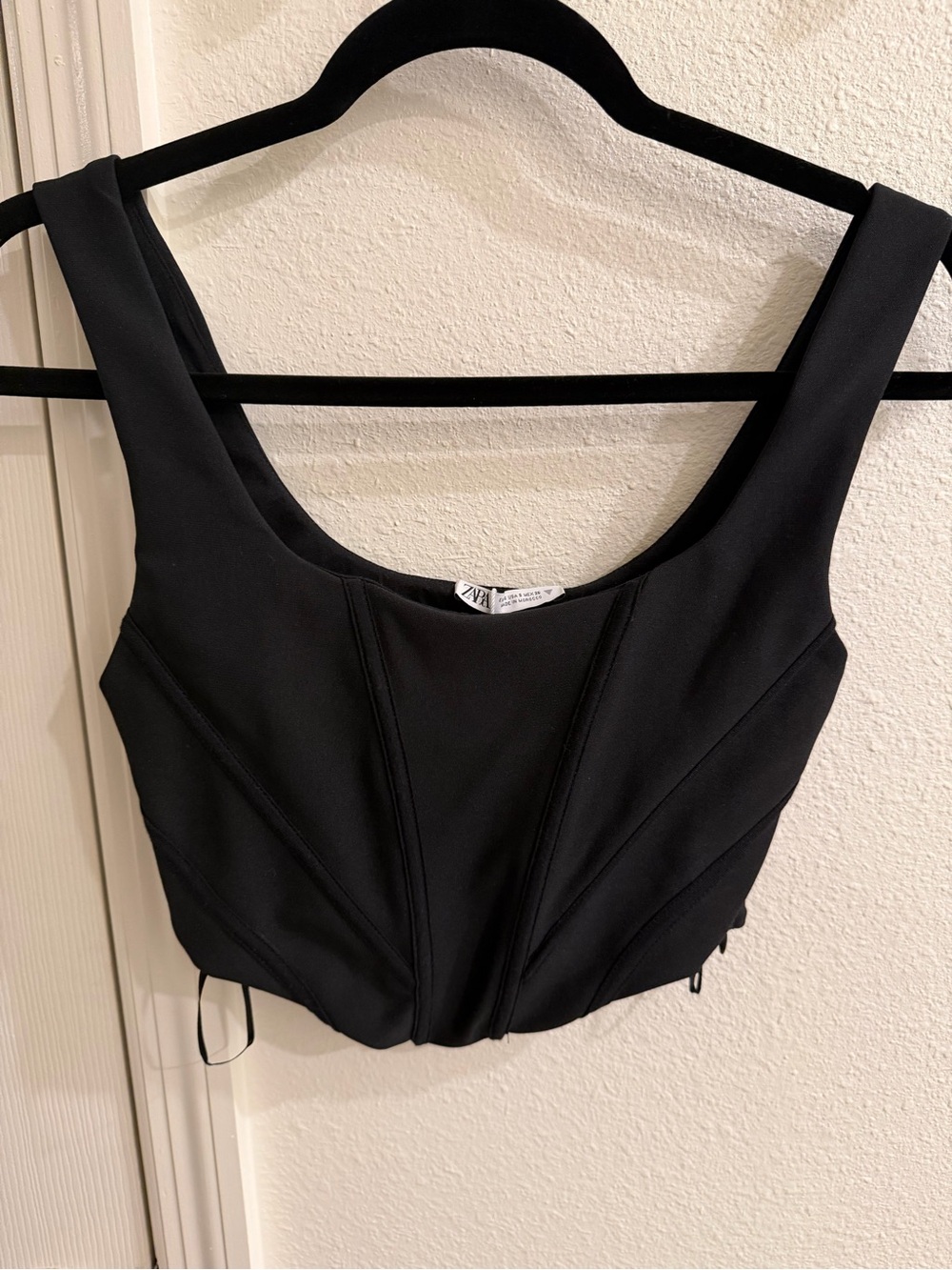 Zara Black Structured Crop Tank